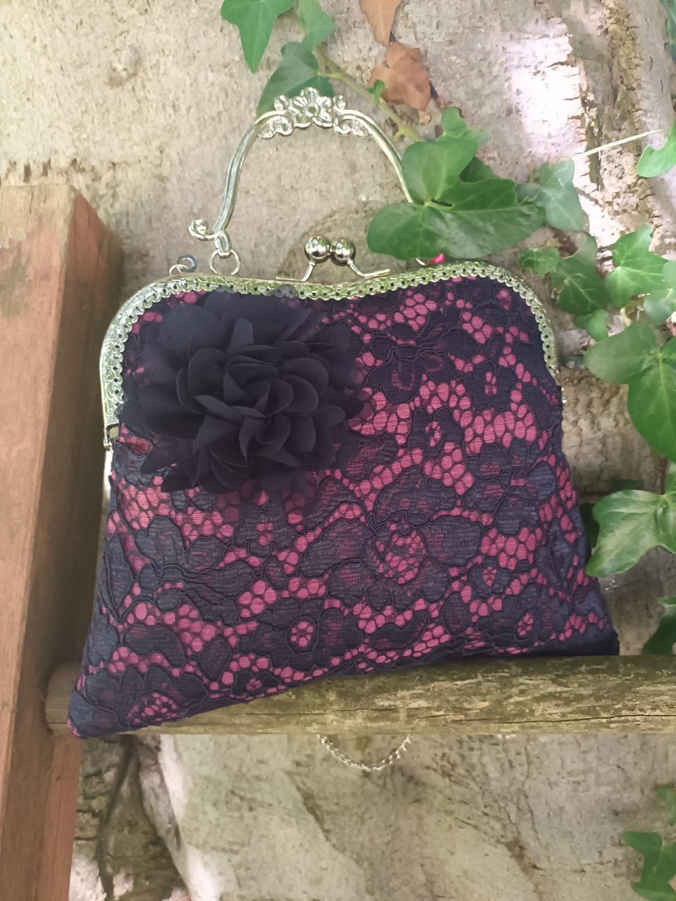 Rose Gold Wedding Clutch Bag Blush Lace Purse Evening Bag With Kisslock  Frame - Etsy